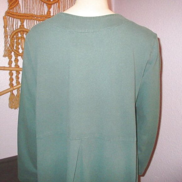 Vtg 70s Cat Lady T-Shirt Dress Size L Maxi Bird House Stretch Pleated Prairie - Picture 10 of 13